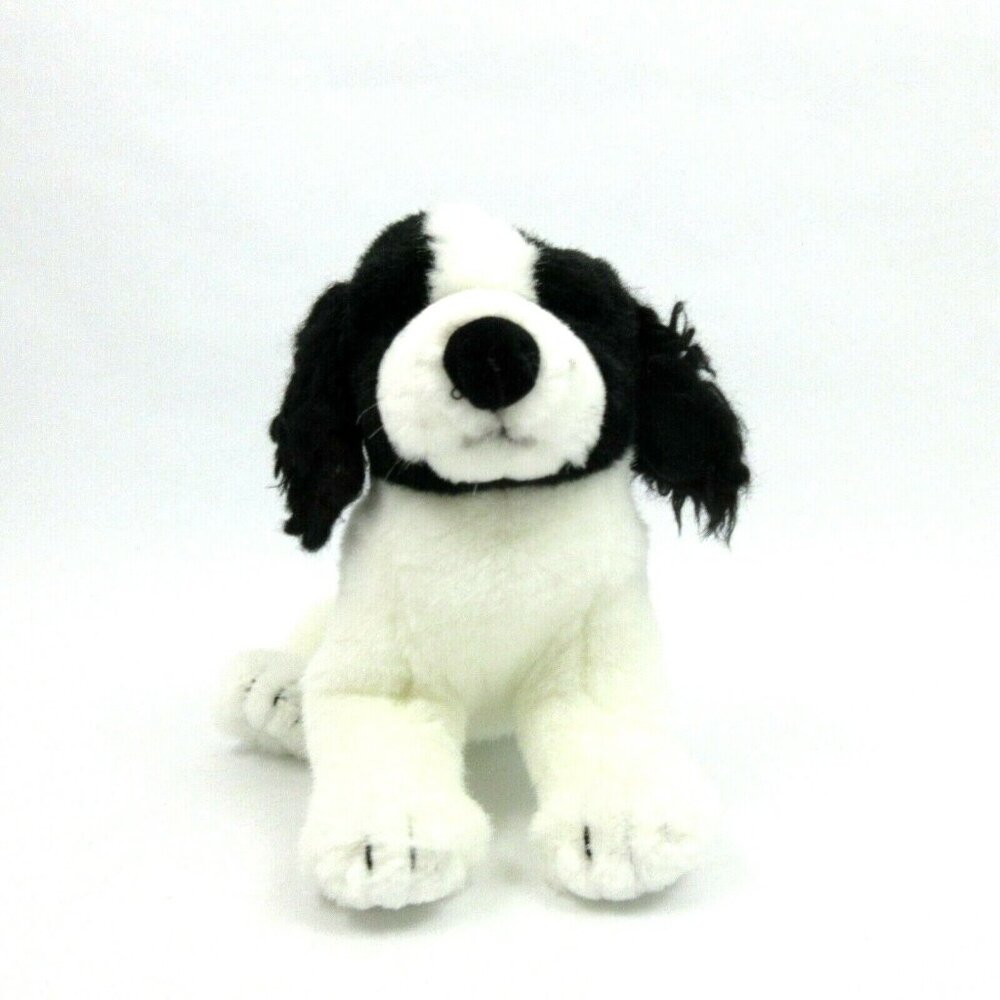 Vintage Dakin Plush 9" Saint St Bernard Puppy Dog Black White Stuffed Animal